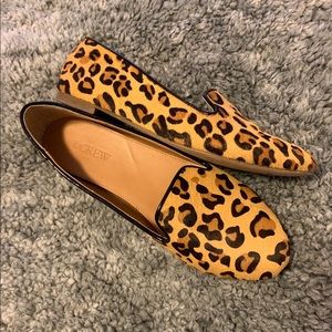 J. Crew Flats- Leopard Calf Hair Cora Loafers